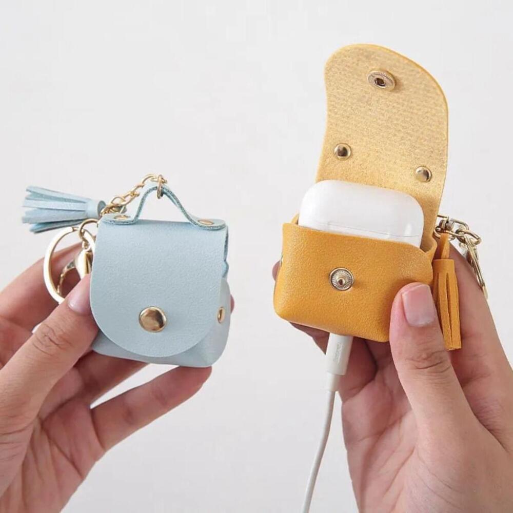 Earbud Case Keychain In Yellow - Picture 3 of 9